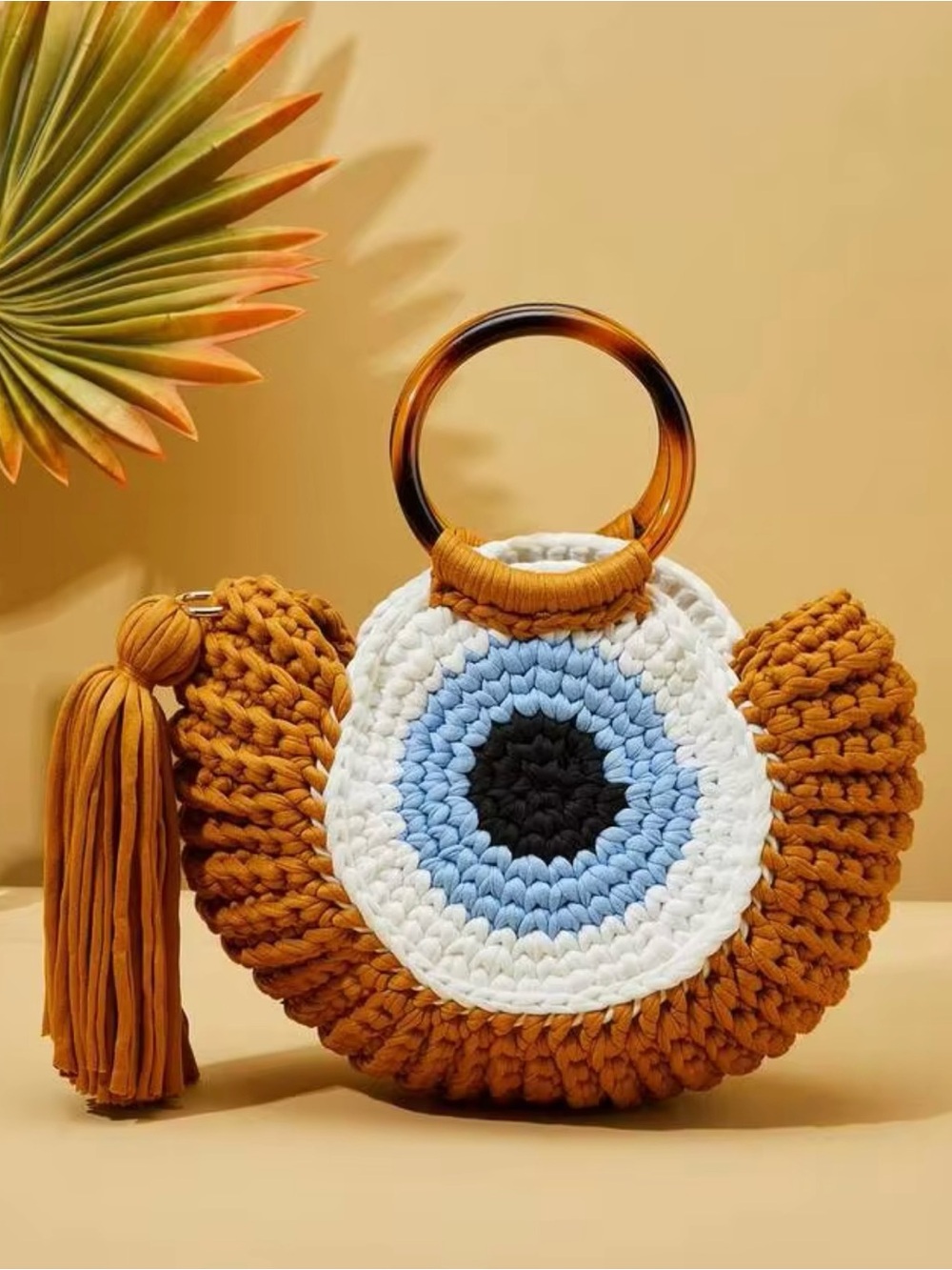 NWT Handwoven Evil Eye Statement Handbag